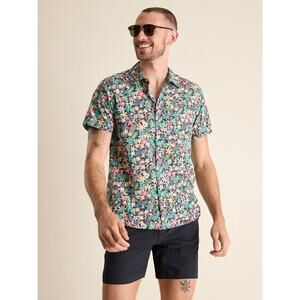 NWOT Chubbies The Bloomerang Tropical Toucan Floral Performance Shirt Golf L
